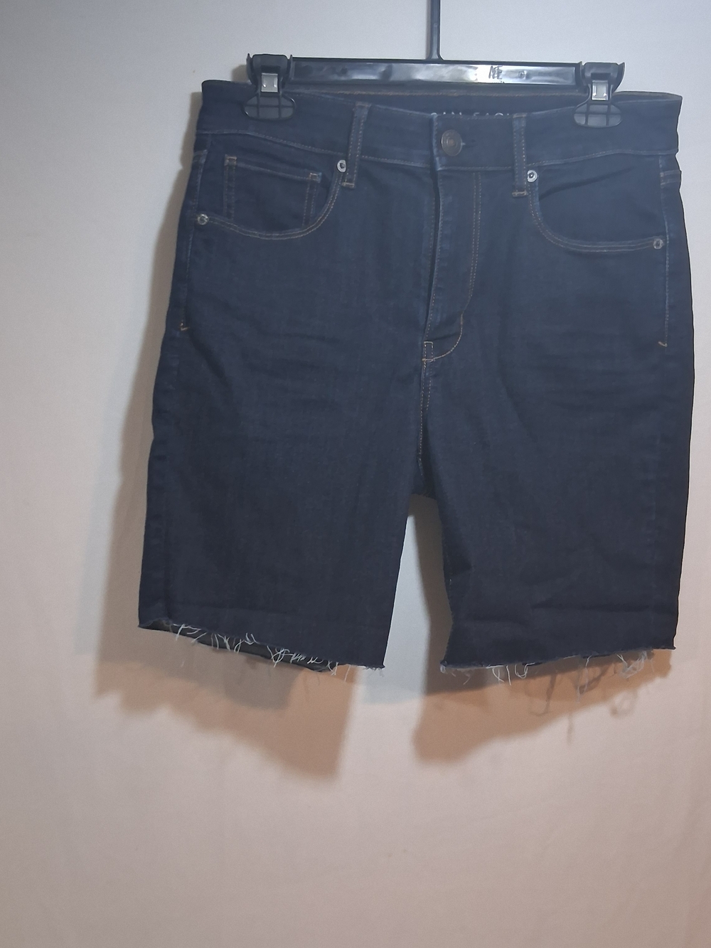 American Eagle Outfitters Dark Blue Denim Shorts with Contrast Stitching